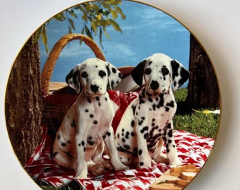 Hamilton Collection Dalmatian Plates - Vintage, Limited Edition - Good Spot - Picnic