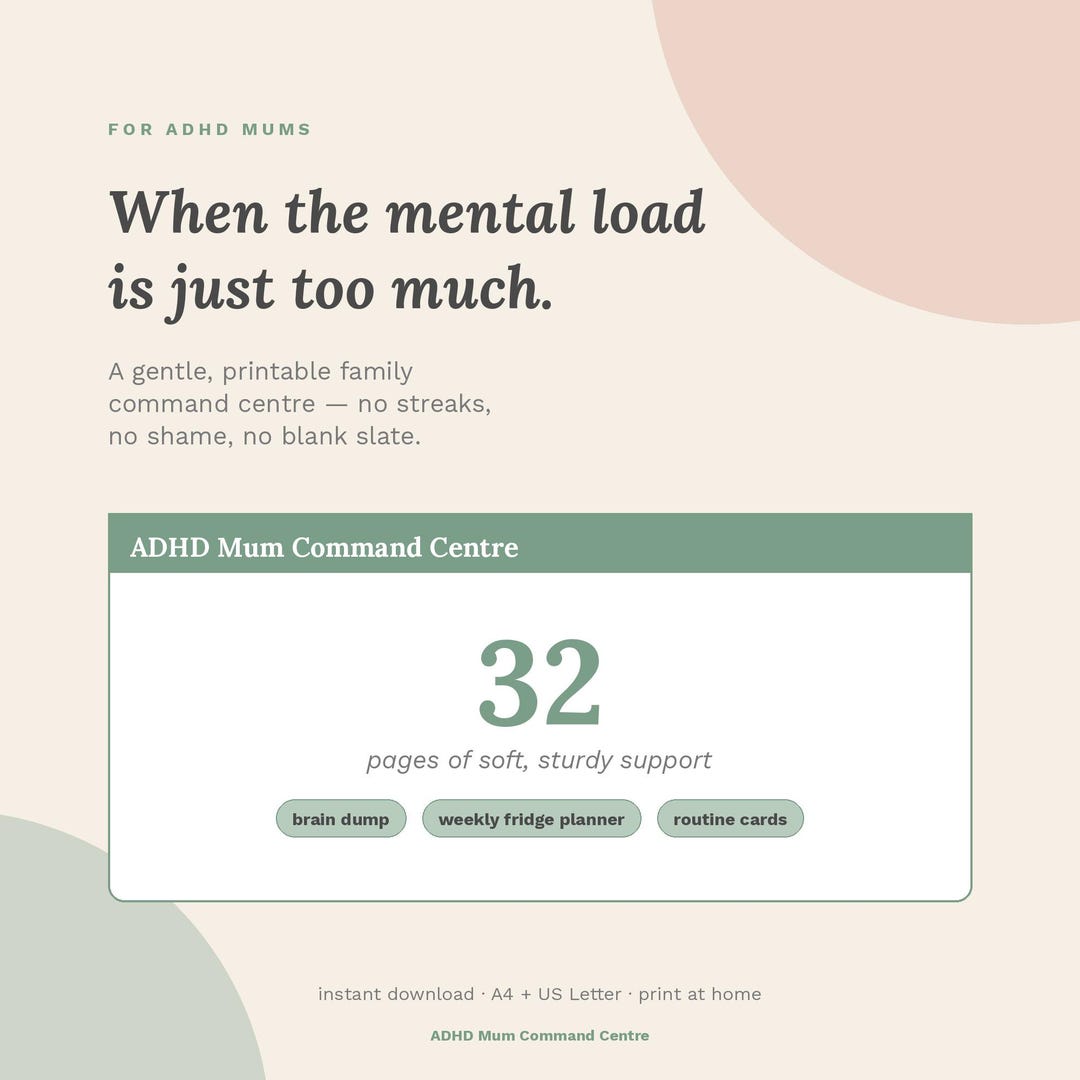 ADHD Mom Planner Printable | Mental Load Reset | Family Command Center ...