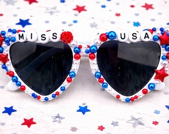 Occhiali da sole a forma di cuore - Miss USA