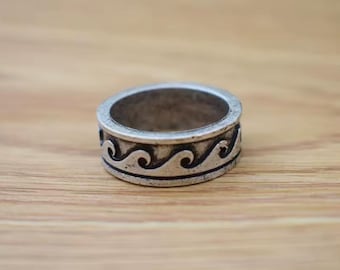 Welle Gravur Surfer Fashion Vintage Ring