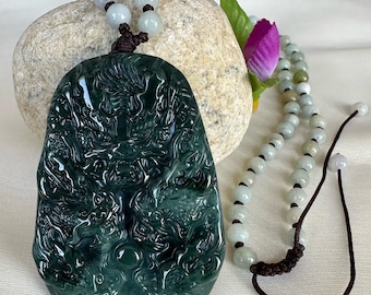 Double-Sided Dragon Jade Pendant Necklace