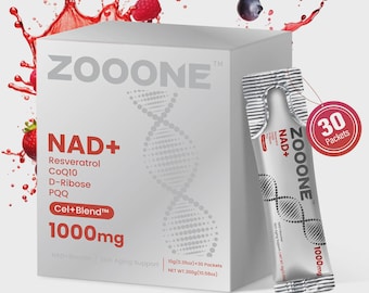 ZOOONE-1000mg NAD+ Berry Flavor Drink Mix for Skin Aging Support, Energy, and Focus - 30 Pack