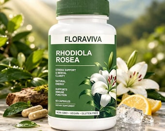 Rhodiola Rosea Capsules  – Stress Support, Energy  Focus Formula, Adaptogen Supplement For Mood Balance  Daily Wellness