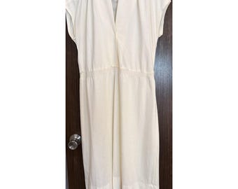 VNTG Leslie Fay 80-90's Office Dress. Cream   *Measurements In Pics***