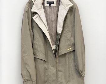 VNTG 90's Braetan Women's XL Khaki Hooded Anorak Retro Utility Hooded Raincoat
