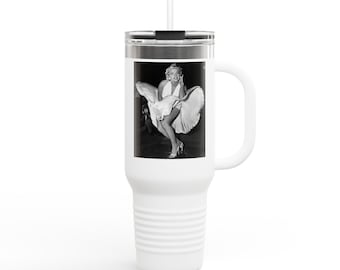 Tasse de voyage Marilyn Monroe Icon de 40 oz | Gobelet photo hollywoodien rétro