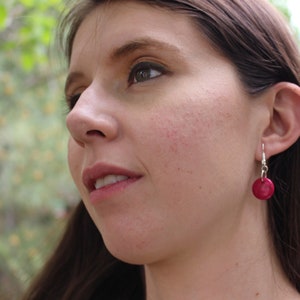 Small dangle earrings, tagua nut earrings, cute small earrings, artisan made earrings, handmade tagua dangling earrings, small earring women