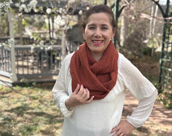 Ecuadorian Alpaca Wool Infinity Scarf: Gray Diamond Pattern, Alpaca Wool Scarf, Infinity wrap scarf, Andean Alpaca Scarves.