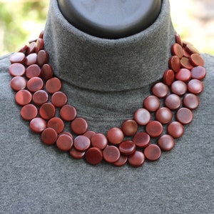 Layered Tagua Beaded Necklace, Eco-friendly necklace, Tagua nut necklace, Eco-friendly statement necklace, Chunky colorful organic necklace.