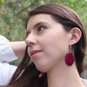 Eco-friendly earrings, Organic earrings, Artisan made earrings, Handmade tagua earrings, Tagua earrings, Tagua nut earrings, Chunky colorful