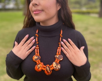 Chunky Tagua Statement Necklace: Handmade Organic Jewelry