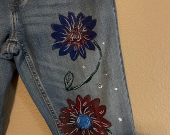 Handbemalte personalisierte Vintage Jeans