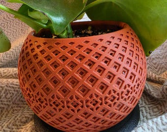 Lattice CrossKnot Planter • Indoor Desk & Shelf Decor • Geometric Pot • Modern Succulent Planter