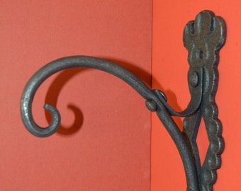 Lantern Light Planter Hanger Wall Hook, Wrought Iron Hand Made by Blacksmiths