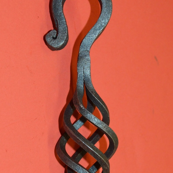 Basket S-Hook Hanger 7" Wrought Iron Twisted forged by Blacksmith