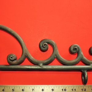 Sign Bracket Holder Nautical &quot;Rolling Waves&quot; Wrought Iron 16&quot;, by Worthington Forge in the U.S.A.