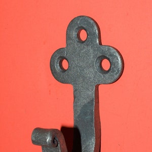 Shamrock Wall Hook, Wrought Iron, Coat Hat Hanger, Hand Forged by Blacksmiths