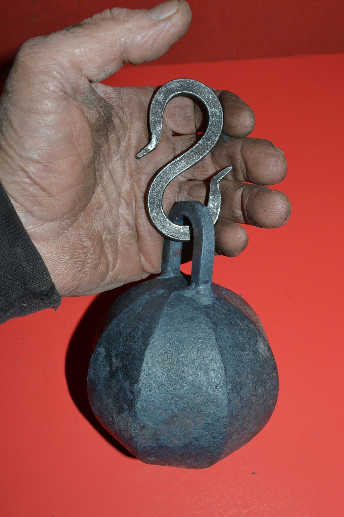 Rain Chain Ball Anchor Wrought Iron 3 1/2 in. dia. 6 lbs. Etsy