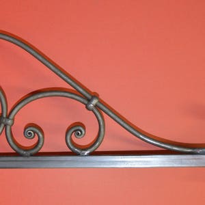 Sign Bracket Hanger, Wrought Iron Scroll 31&quot;. Hot formed & Handmade by Blacksmith in the U.S.A.