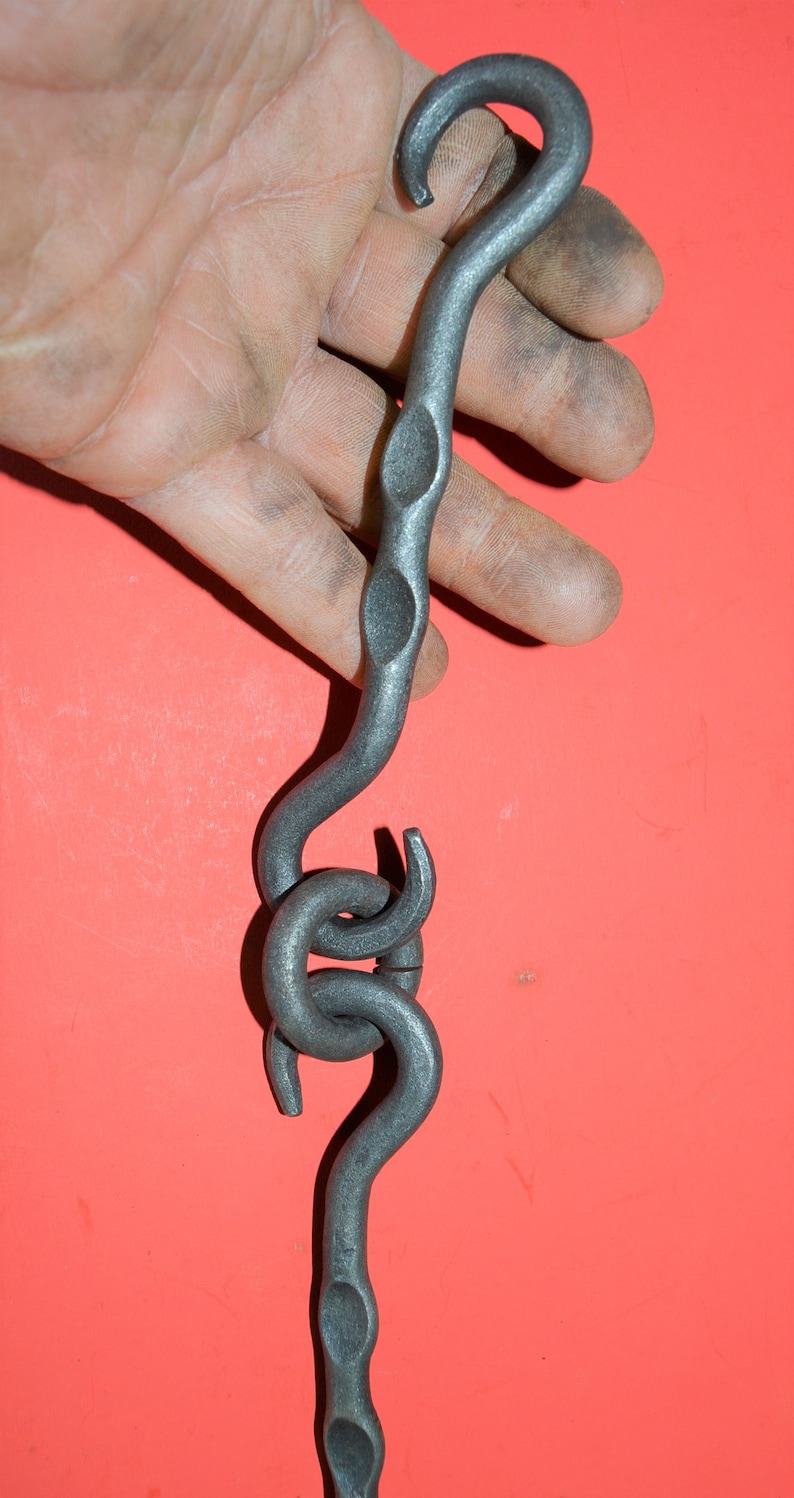 Chain S-Hook Wrought Iron 5//16 in Hand Forged by Blacksmiths in USA