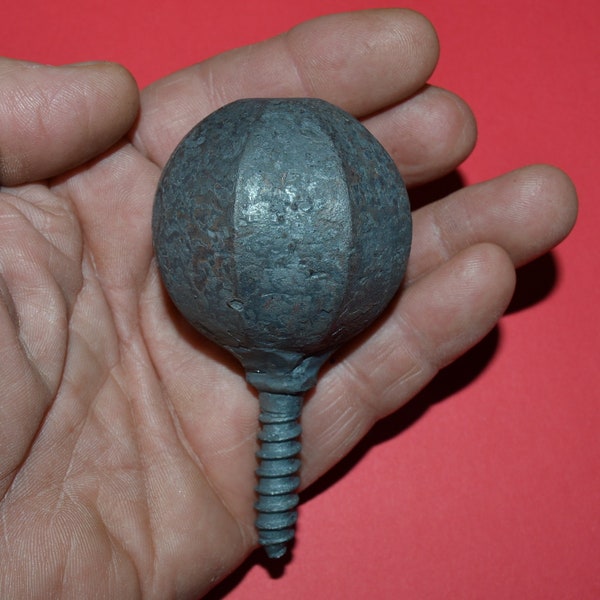 Wrought Iron Ball, 2" dia., Post Topper Finial, handmade by Blacksmith in USA