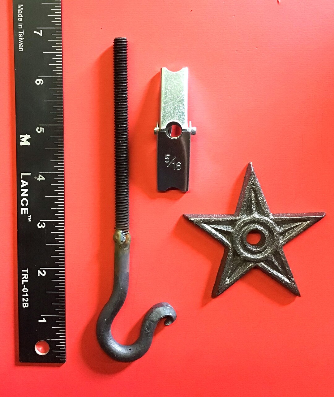 Wrought Iron, Chandelier Lighting Swag Drywall Ceiling Hook, 3 Star, 5/