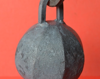 Colonial "Cannonball" Wrought Iron Ball Gate Closer, 3 1/2 in. dia., 6 lbs., Hot Forged in the USA by Worthington Forge Blacksmiths