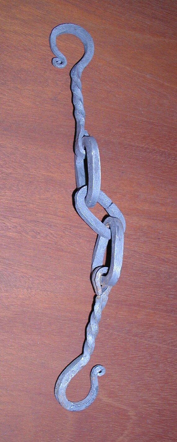 SHook Chain Hanger Wrought Iron Open ends 3 links made by Etsy