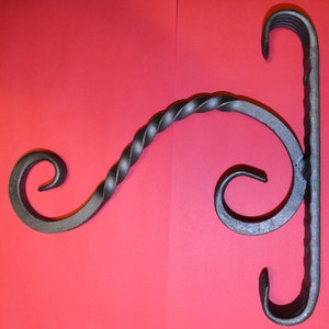 Wrought Iron Planter Bracket Hanger, hand forged by Blacksmiths in the USA