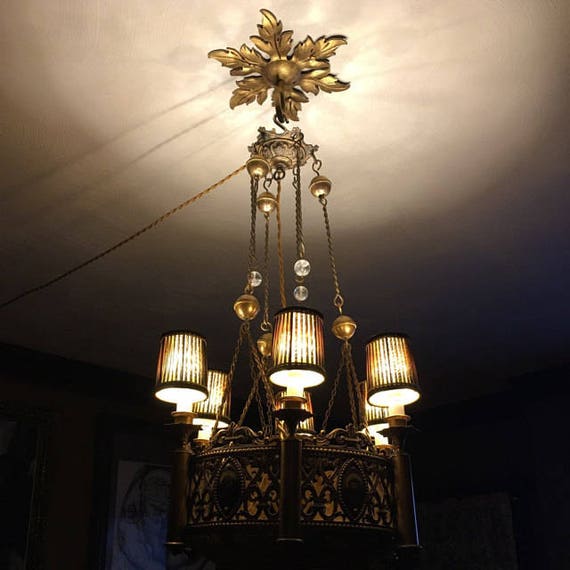 Schmiedeeisen Kronleuchter Lampe Leuchte Decke Baldachin | Etsy