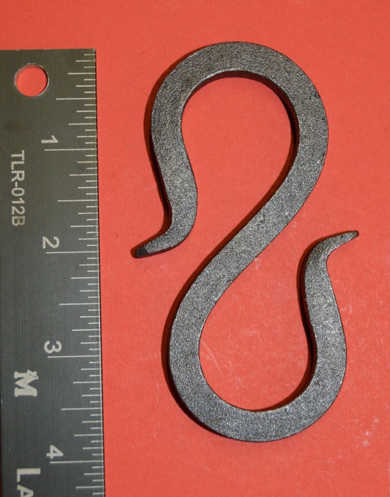 S-Hook Hanger,Twisted Wrought Iron 9 3//4/" long 5//16/" square by Blacksmiths USA