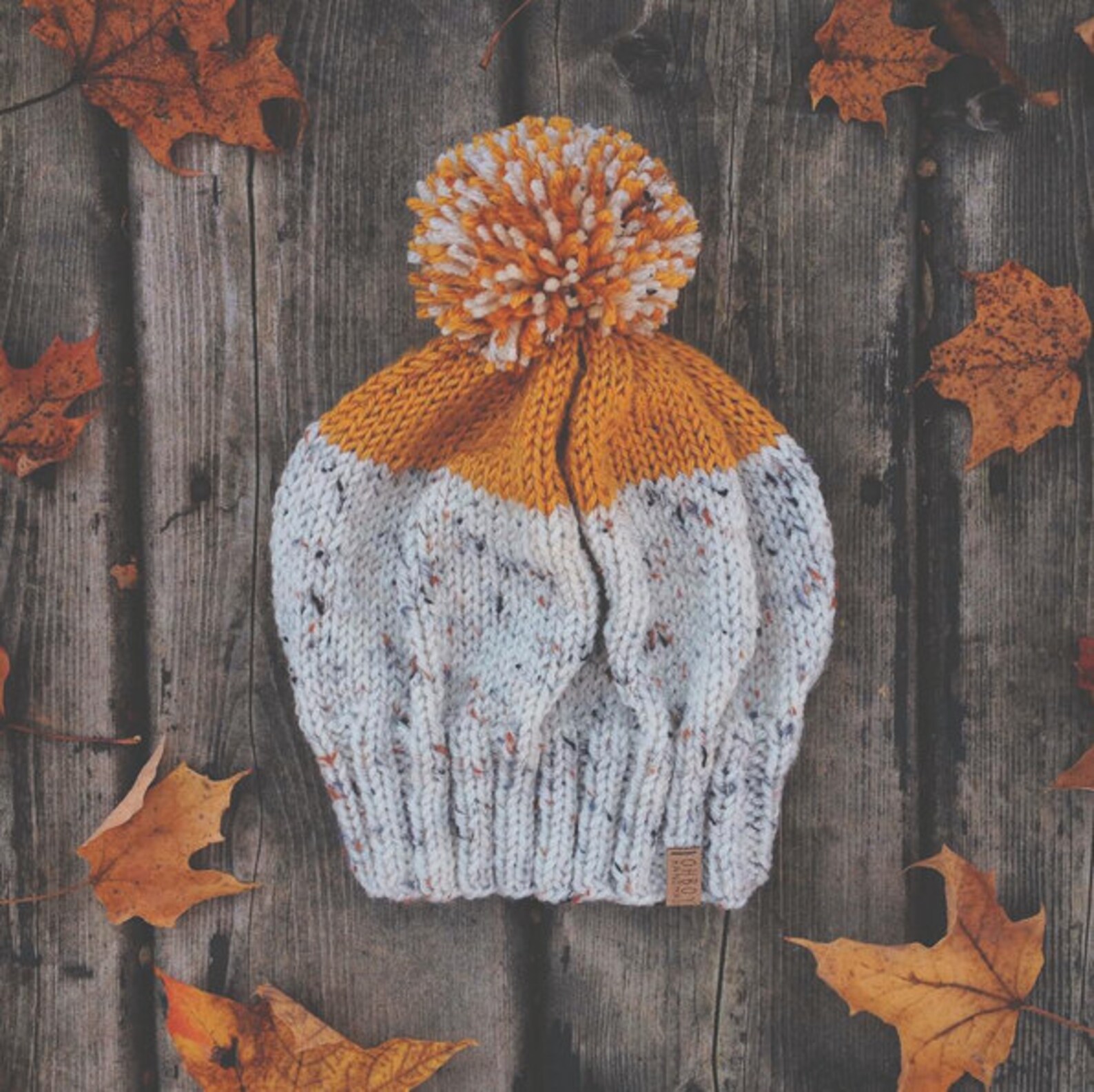 Kamloops Hat Slouchy Style Knit Colorblock Hat in Cream Etsy