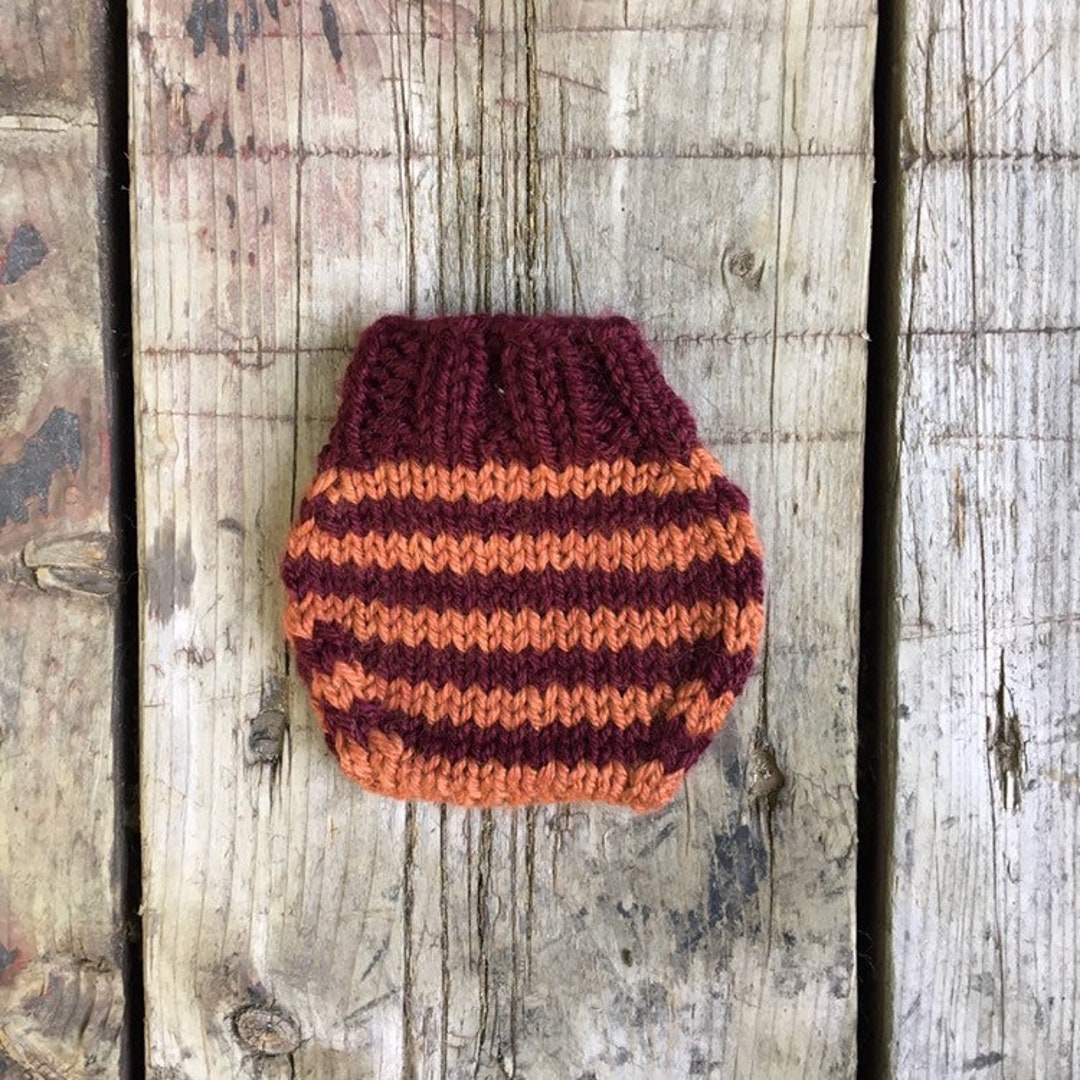 Knit Earbud Pouch in Gold and Burgundy Stripes / Gryffindor Etsy