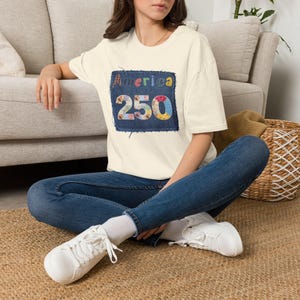 Camiseta con parche de Estados Unidos 250 / Camiseta vintage con la bandera del 250 aniversario de EE. UU.