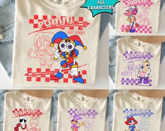 Personalized The Amazing Digital Circus Shirt, Pomni Jax Ragatha Gangle Kinger Zooble Shirt, TADC Characters Shirt, Circus Birthday Tee Gift