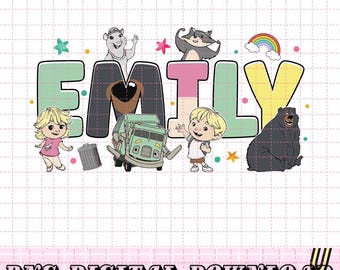 Custom Name Emily Trash Truck PNG, Birthday Boy Shirt Design, Garbage Truck Squad PNG Bundle, Personalized Digital Download for Family