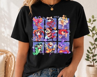 2D Art Style Circus Character T-Shirt, Vintage Graphic Apparel, Unisex Cotton Tee, Stylish Streetwear, Unique Fan Gift Idea