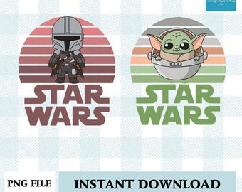 Paquete de diseño de Star Wars Mandalorian Din Djarin Grogu, estampado gráfico de aventura galáctica de ciencia ficción, ropa personalizada para fans de la película.