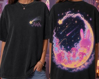 Custom Tee The Amazing Digital Circus Moon Shirt, Personalized Tee Celestial Anime Graphic, Front Back Print, Stylish Streetwear, Fan Gift