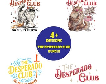Desperado Club Cat Cocktail Png Bundle, Dirty Shirley Digital File, Funny Cat Drinking, Bundle Dungeon Crawler Carl Princess Donut Cat PNG