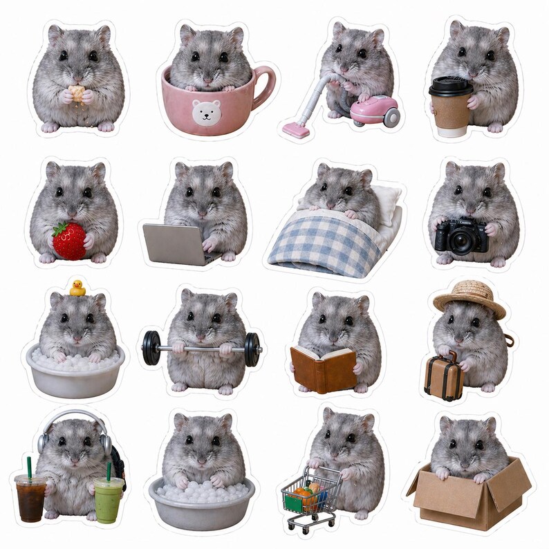 Hamster Sticker Pack | Printable Kawaii Animal PNG - Etsy