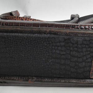 Vintage Black Brown BRIGHTON Mock Croc Briefcase Laptop image 3