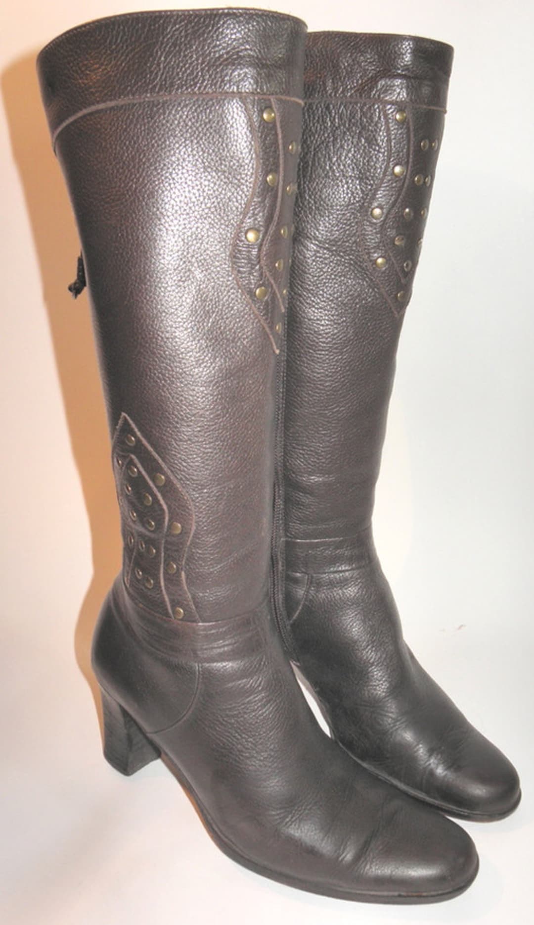 Via Spiga Brown Pebbled Leather Women's Vintage Boots Sz Made