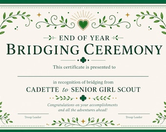 Bridging Certificate from Cadette to Senior