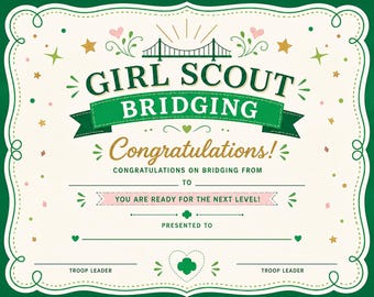 Girl Scout Bridging Certificate