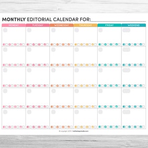 Monthly Blog + Social Media Editorial Calendar