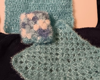Virkad Scrubby Disktrasa Handgjord 3-delad Set