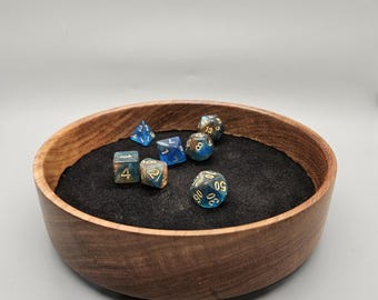 Turned Etimoe Wooden Dice Tray