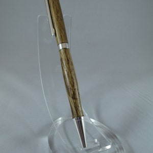 Handcrafted Zebrawood Pen with Metal Finish READY TO SHIP - free velvet pouch included
