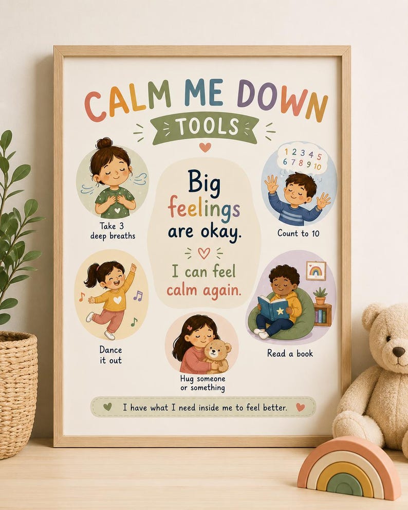 Kids Calm Corner Poster | Emotional Regulation Tools, Big Feelings ...